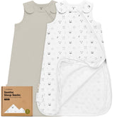 KeaBabies 2-pack organic sleep sacks show cozy cotton fabric for all-season comfort