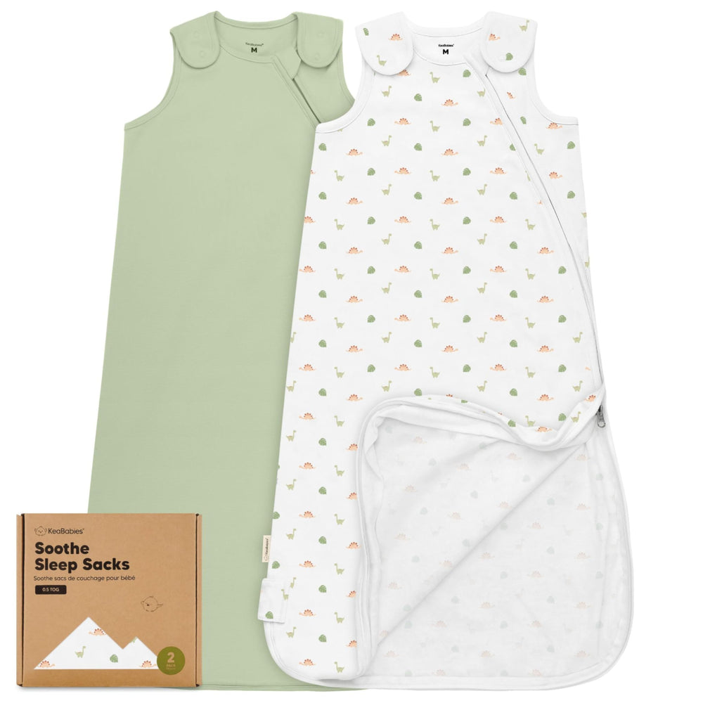 KeaBabies 2-pack organic sleep sacks in cozy breathable fabric for all-season comfort