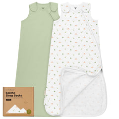 KeaBabies 2-pack organic sleep sacks in cozy breathable fabric for all-season comfort