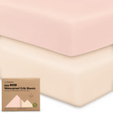 KeaBabies 2-pack waterproof crib sheets in Cameo keep the crib protected and comfy.