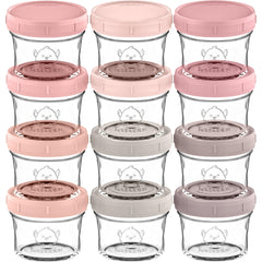 KeaBabies 4oz glass baby food jar with lid for fresh storage.