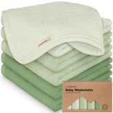KeaBabies 6-pack baby washcloths offer gentle absorption for newborn baths.