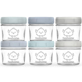 KeaBabies 6-pack 4oz glass jars for ready-to-serve baby meals on the go.