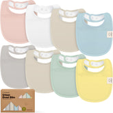 KeaBabies 8-pack unisex bibs for on-the-go babies with versatile styling