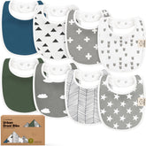 KeaBabies 8-pack bibs laid flat, unisex and ready for daily protection.