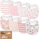 KeaBabies 8-pack organic bibs front view showing versatile unisex style.
