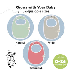 KeaBabies bib full-coverage design protects torso during meals.
