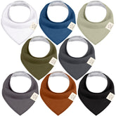 KeaBabies 8-pack organic bandana bibs, soft and versatile for daily outfits.