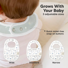 KeaBabies bibs feature adjustable soft snaps and comfy seams.