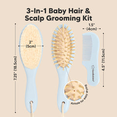 KeaBabies baby comb in oval frost for easy detangling on wet or dry hair.