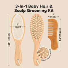 KeaBabies wooden comb for smooth detangling on newborn hair