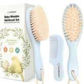 KeaBabies baby hair brush shown in oval frost, gentle newborn grooming.
