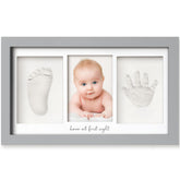 KeaBabies handprint frame closeup showing glass cover and durable frame for keepsakes.