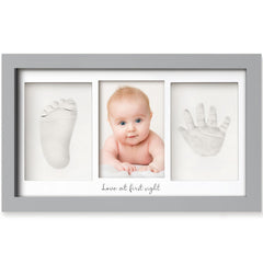 KeaBabies handprint frame closeup showing glass cover and durable frame for keepsakes.