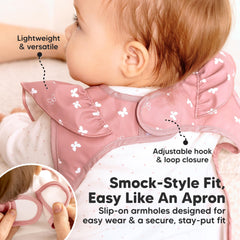 KeaBabies baby smock fit shows tug-proof design
