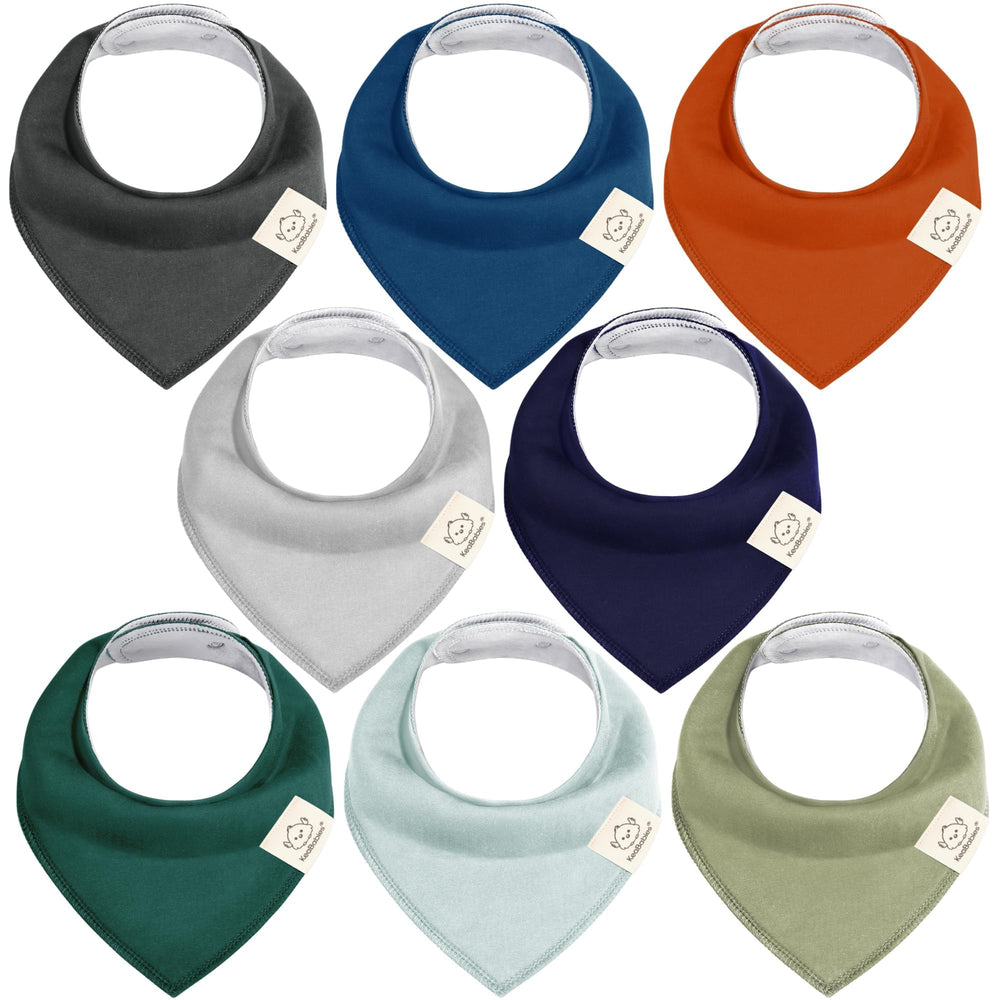 KeaBabies bandana bib 8-pack front view for reliable drool control
