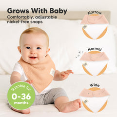 KeaBabies adjustable nickel-free snaps gently fit newborn to 36 months.