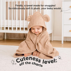 KeaBabies bear-ears hooded towel playful design while drying baby gently