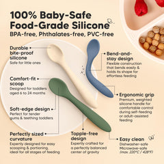 KeaBabies spoons with bite-proof edges for safer early meals.