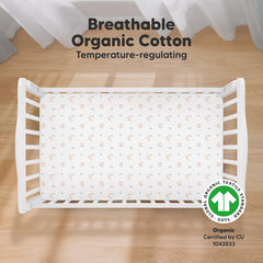 KeaBabies Bruce crib sheet in neutral tone for cozy baby sleep.