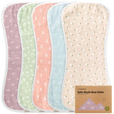 KeaBabies 8-layer muslin burp cloth close-up showing absorbency for messes