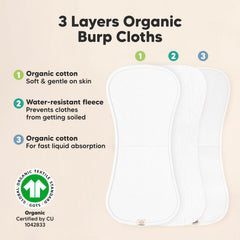 KeaBabies organic cotton burp cloths are soft and plush for sensitive skin