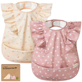 KeaBabies butterflies waterproof bibs 2-pack for spill protection during meals