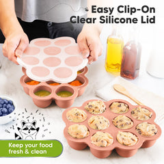 KeaBabies clip-on lid keeps contents fresh and organized in the freezer.