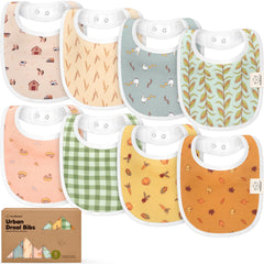 KeaBabies countryside 8-pack bibs for versatile everyday protection from drool and spills.