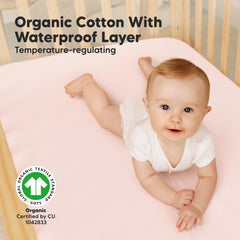 Close-up of soft cotton KeaBabies crib sheet texture.