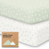KeaBabies herb print crib sheet 2-pack for soft, breathable baby sleep