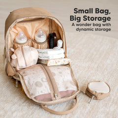 KeaBabies diaper bag backpack 12L capacity ideal for quick day trips.