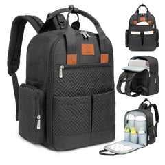 KeaBabies diaper bag backpack charcoal fabric for durable daily use