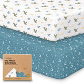 KeaBabies Dragon Tale 2-pack crib sheet fits standard 52x28 mattresses with soft bamboo fabric