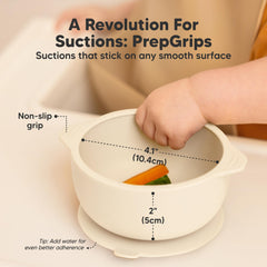 KeaBabies easy-scoop edge-stopper design aids scooping during meals