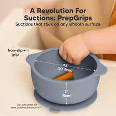 KeaBabies edge-stopper and easy-scoop feature aids quick serving