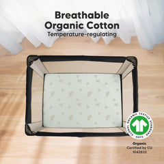 KeaBabies Elly mini crib sheets fit 38x26 mattresses up to 5 inches.