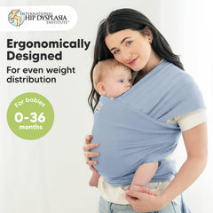 KeaBabies wrap ergonomic design highlights even weight distribution for back and shoulders