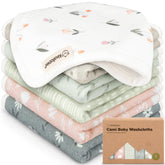 KeaBabies Fleur 6-pack washcloths in box, handy for newborn bath prep.