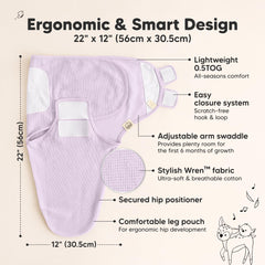 KeaBabies four step hook and loop closure demonstrated for secure swaddling