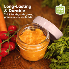 KeaBabies glass jar microwave-safe for quick reheating.