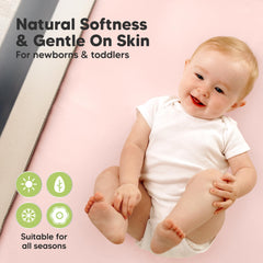 100% cotton GOTS-certified fabric provides gentle softness for baby skin.