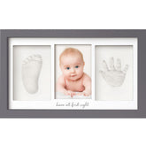 KeaBabies handprint frame in wood with glass showcases precious baby memories.