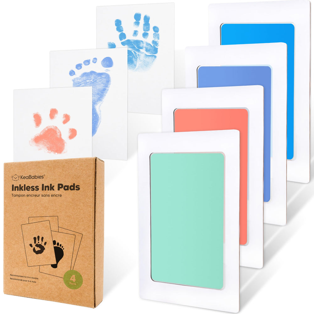 Keababies handprint inkless pad for mess-free newborn keepsakes.