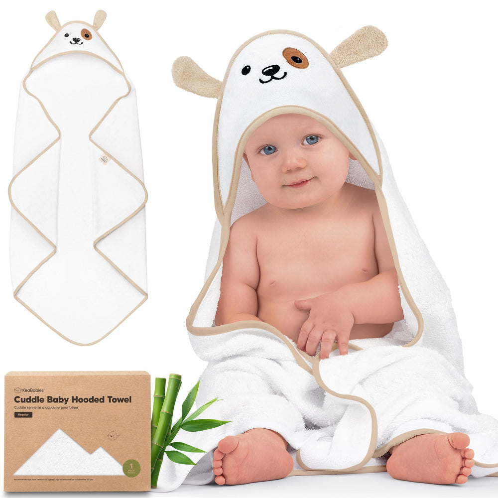 KeaBabies hooded towel 35x35 offers cozy newborn bath coverage.