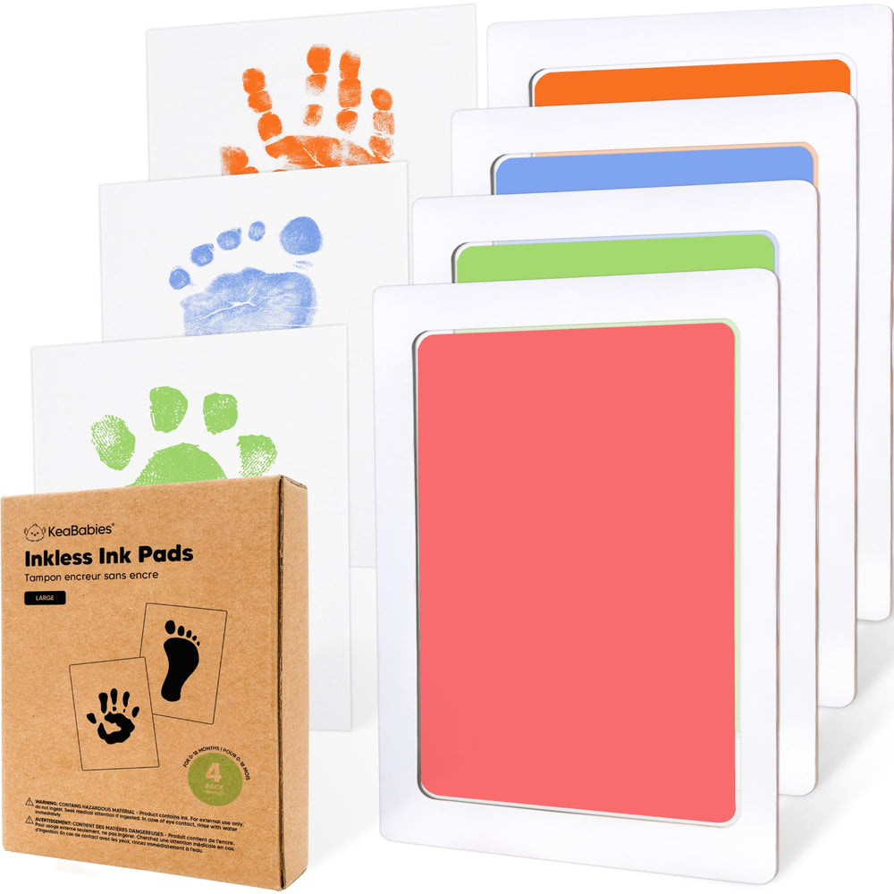 KeaBabies inkless kit handprint showing messy-free imprint on card