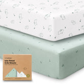 KeaBabies Isla fitted crib sheet with bunny print, soft bamboo fabric for gentle baby comfort.