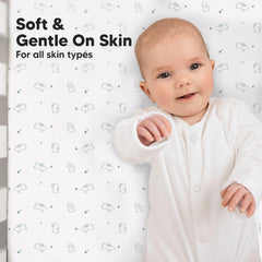 KeaBabies Isla sheet with hidden elastic band stays secure.