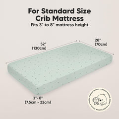 KeaBabies Isla sheet with SnugFit technology for easy bedding changes.