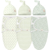 KeaBabies leafy swaddle pack close-up showing soft fabric for newborn comfort.